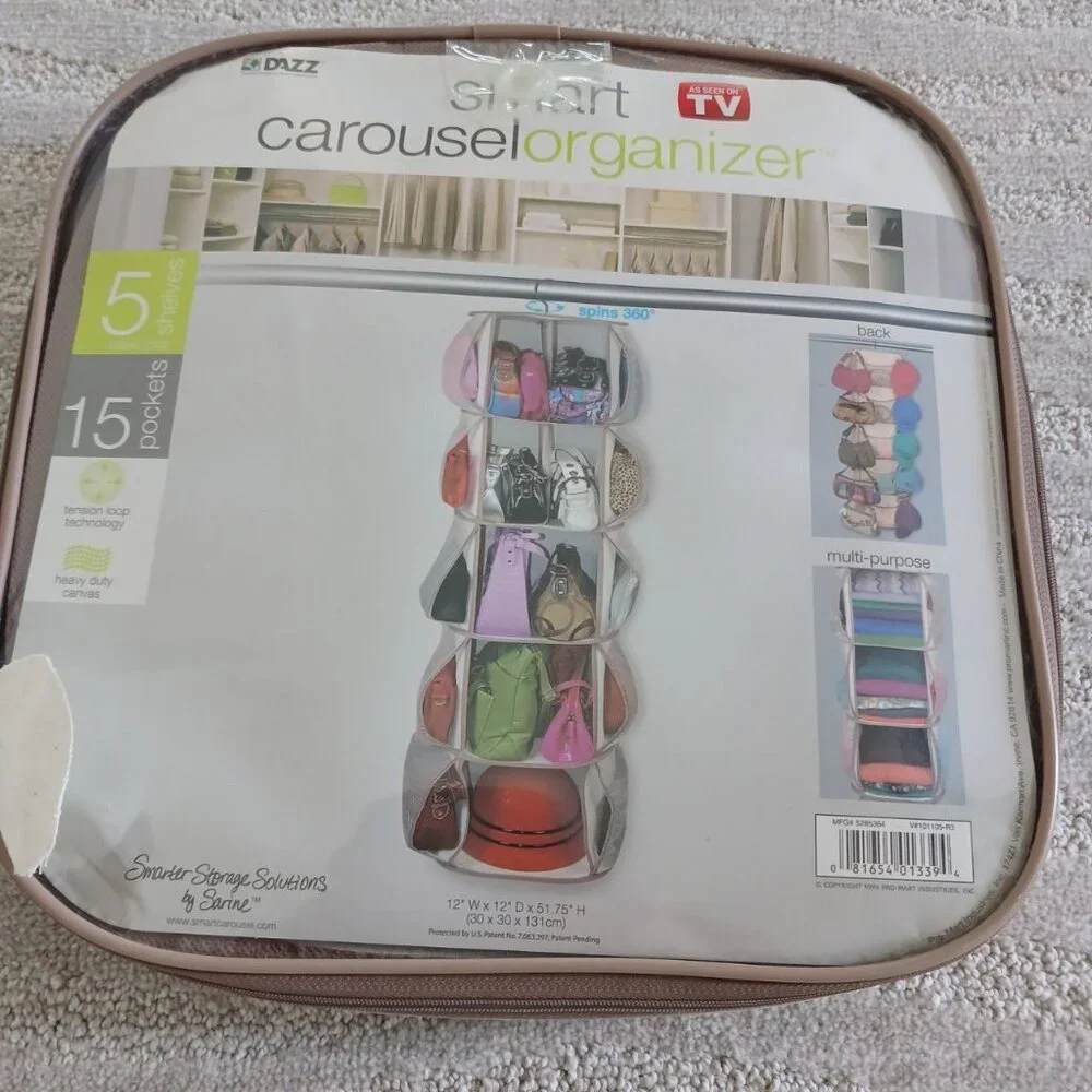 DAZZ Smart Carousel Organizer Hanging 5 Shelves 15 Pockets Storage ASO TV